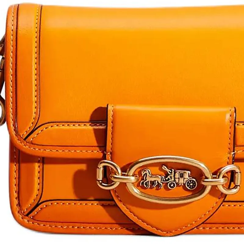 COACH Hero Glove Tanning Shoulder Bag, Crossbody Bag Small Size Women's Papaya Yellow-2