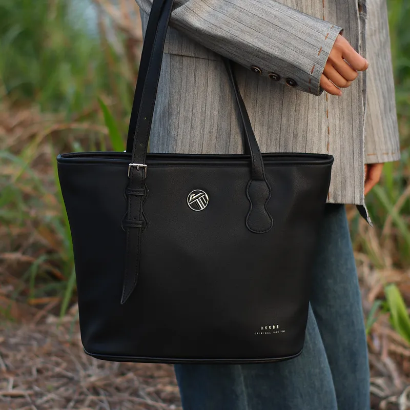 Gudair PU Tote Bag Shoulder Bag Women's Black-4