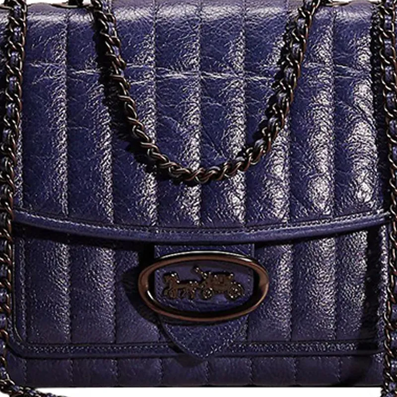COACH Melody Soft Polished Grained Leather Crossbody Bag Shoulder Bag Large Size Women's Purple-1