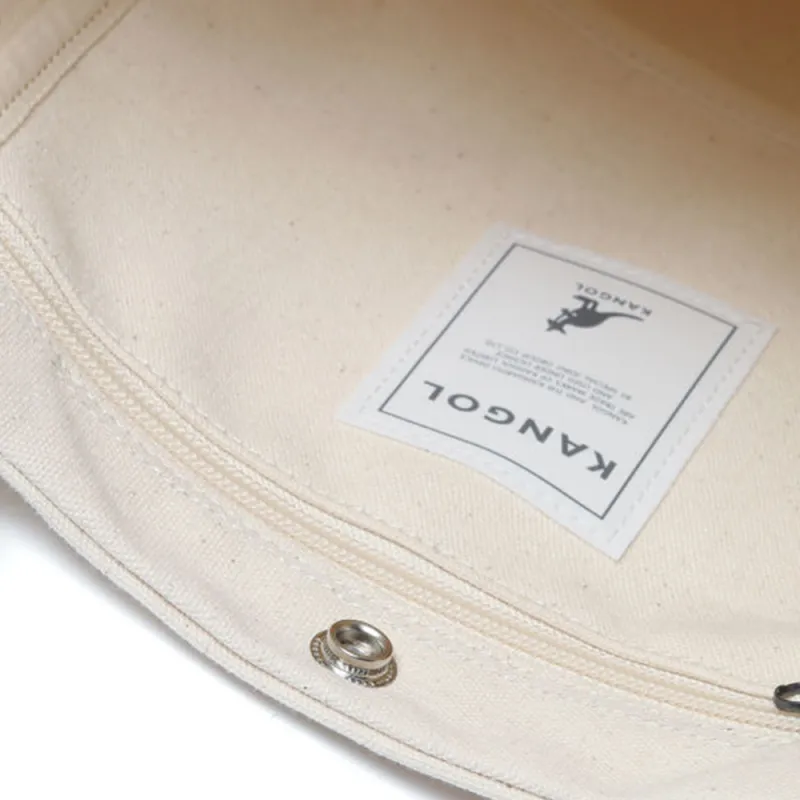 KANGOL Canvas Tote Bag Shopping Bag Handbag Regular Unisex Ecru-4