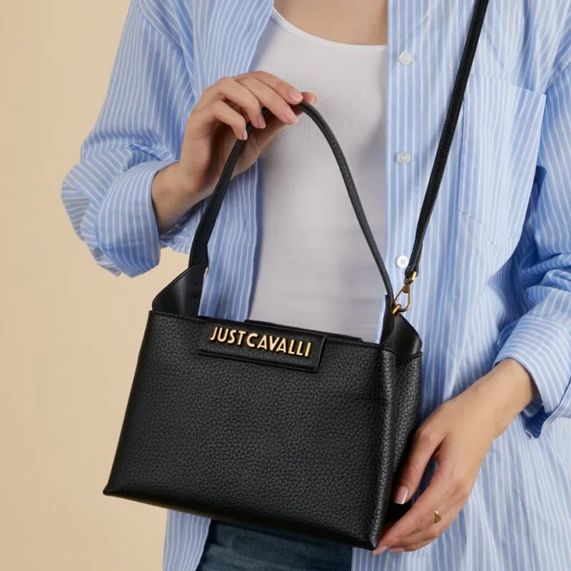 Just Cavalli Artificial Leather One Shoulder Handbags Women's Black-4