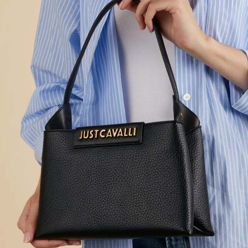 Just Cavalli Artificial Leather One Shoulder Handbags Women's Black-3