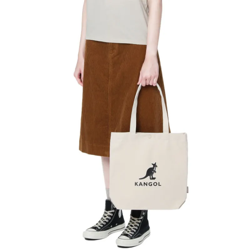 KANGOL Canvas Tote Bag Shopping Bag Handbag Regular Unisex Ecru-3