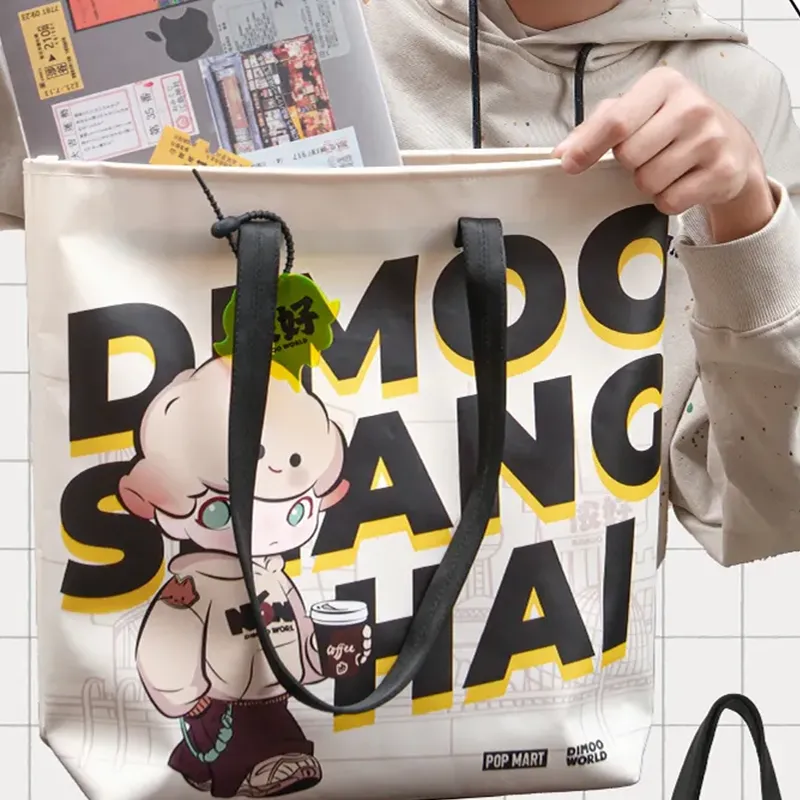 POP MART DIMOO PVC With Polyester Shoulder Bag Regular Unisex Beige-2