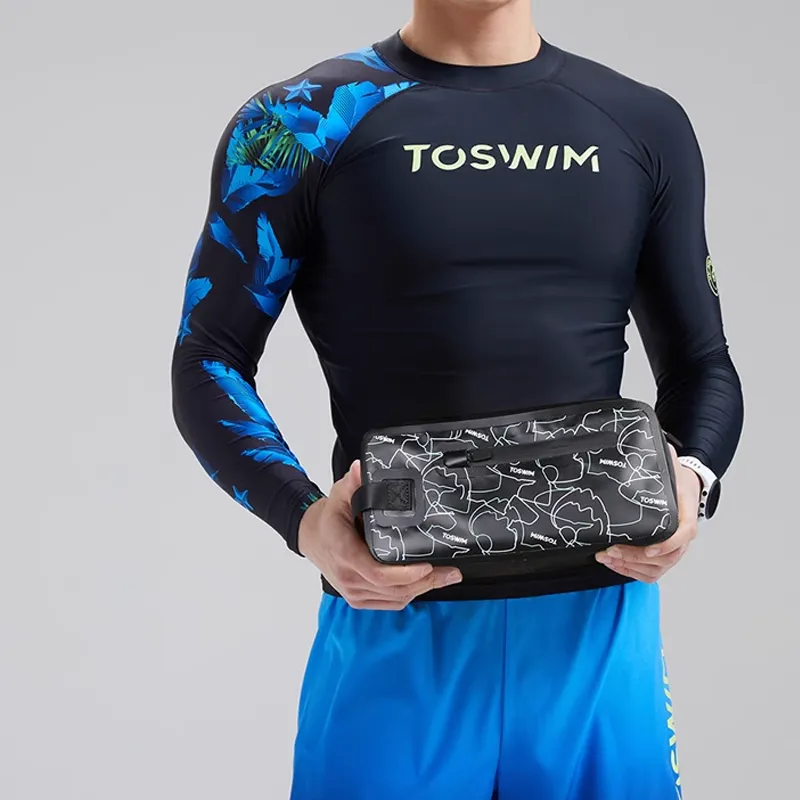 TOSWIM Polyester Portable Toiletry Bag Unisex Black/Green-1
