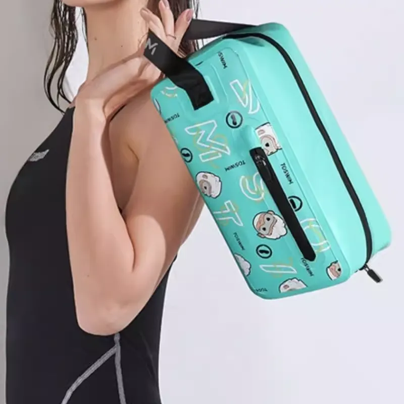 TOSWIM Polyester Portable Toiletry Bag Unisex Black/Green-4