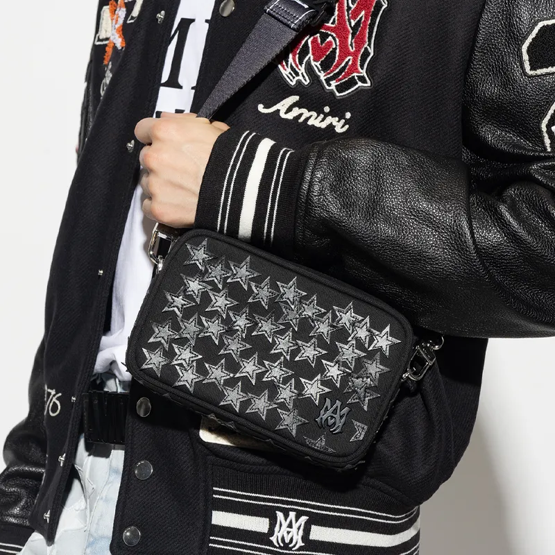AMIRI Calfskin Crossbody Bag Shoulder Bag Men's Black-5