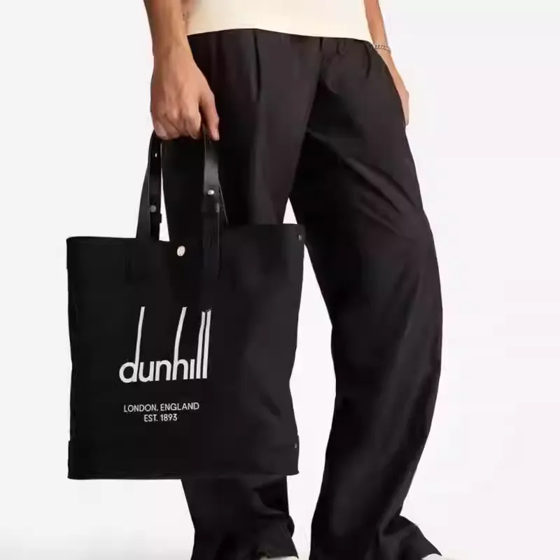 Dunhill Canvas Tote Bag, Shopping Bag, Canvas Bag, Shoulder Bag, Handbag Men's Black-5