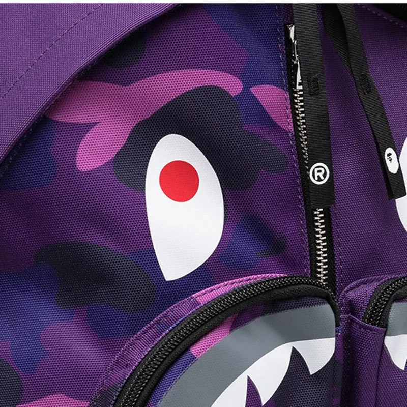 A BATHING APE Polyester Backpack Regular Unisex Purple-3