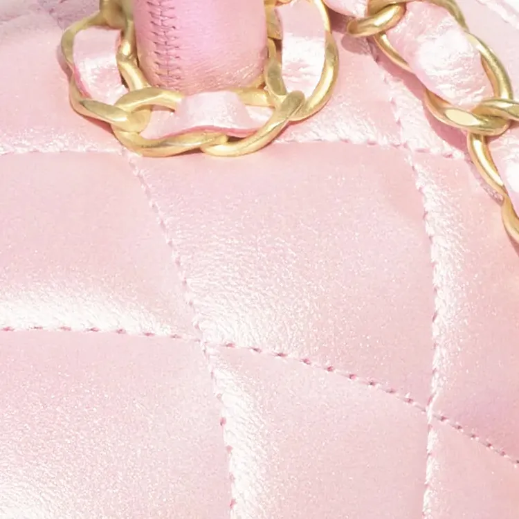 CHANEL Pearl Lambskin Shoulder Bag, Crossbody Bag, Handbag Trumpets Women's Coral Pink-3