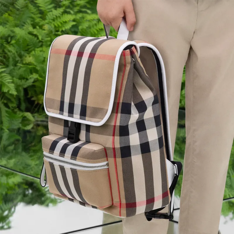 Burberry Vintage Cotton Backpack Unisex Archive Beige-4