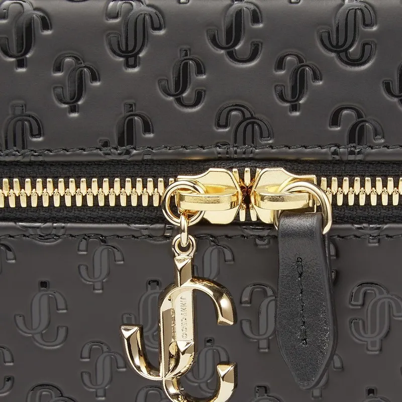 Jimmy Choo Artificial Leather Handbag Shoulder Bag Crossbody Bag Makeup Bag Women's Black-4