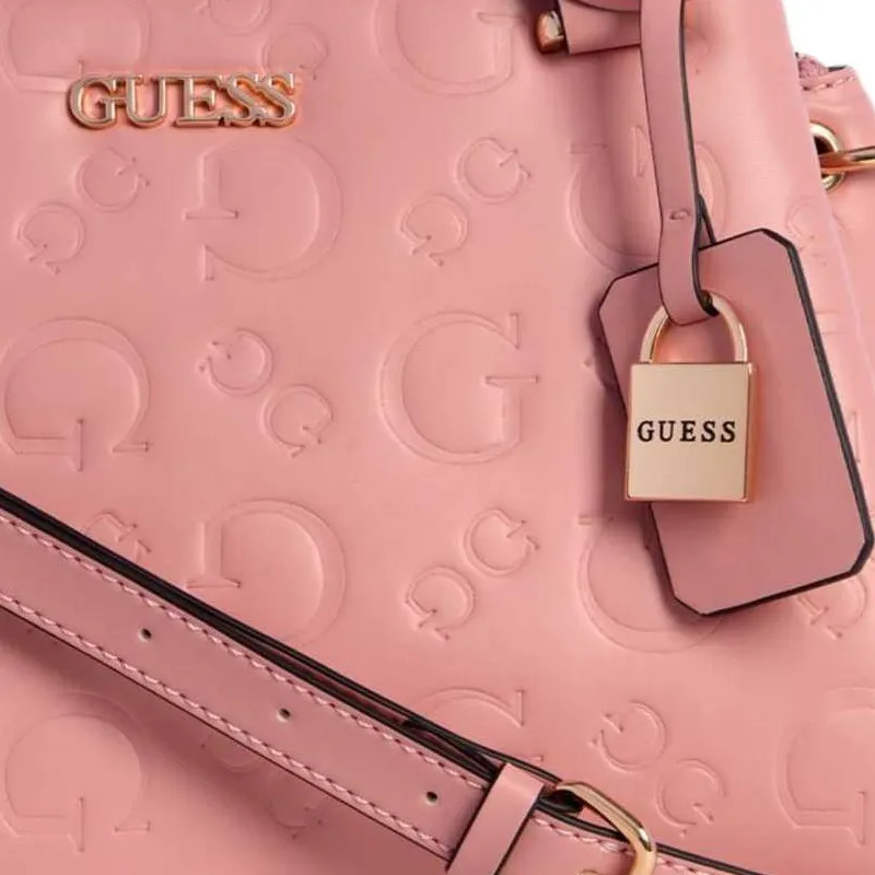 GUESS Artificial Leather Shoulder Bag Crossbody Bag Handbag Women's Pink-4