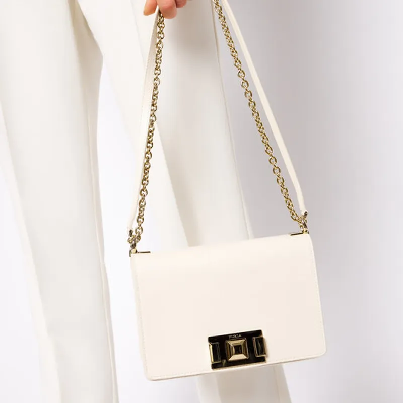 Furla Calfskin Shoulder Bag Crossbody Bag Mini Women's Ecru-5