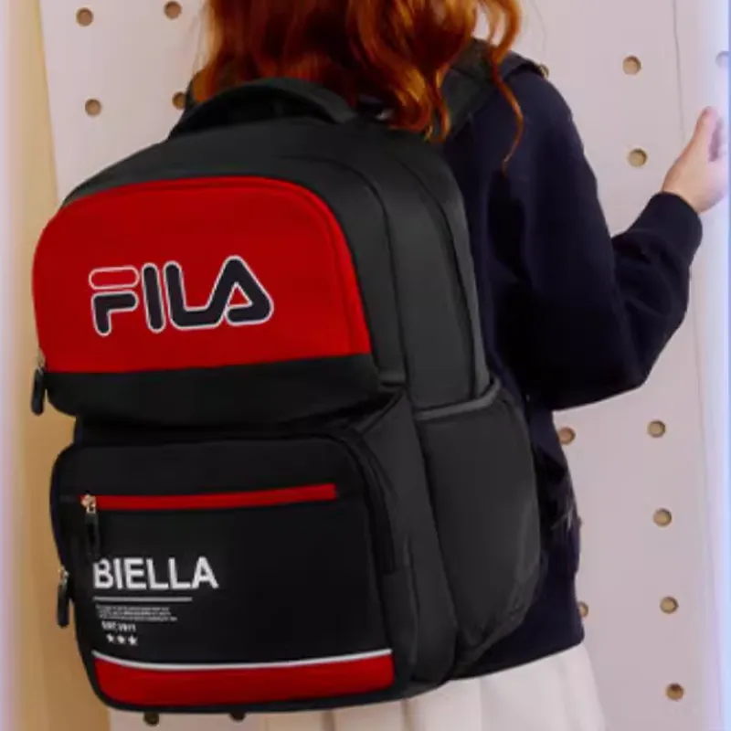 FILA Nylon Student Bag Men's Fire Red-3