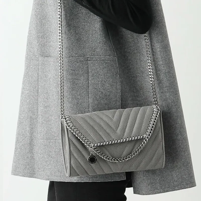 Stella McCartney Artificial Leather Crossbody Bag, Shoulder Bag Mini Women's Gray-4