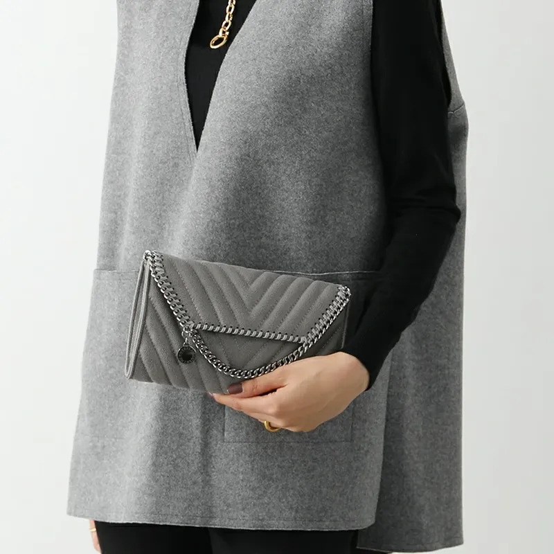 Stella McCartney Artificial Leather Crossbody Bag, Shoulder Bag Mini Women's Gray-3