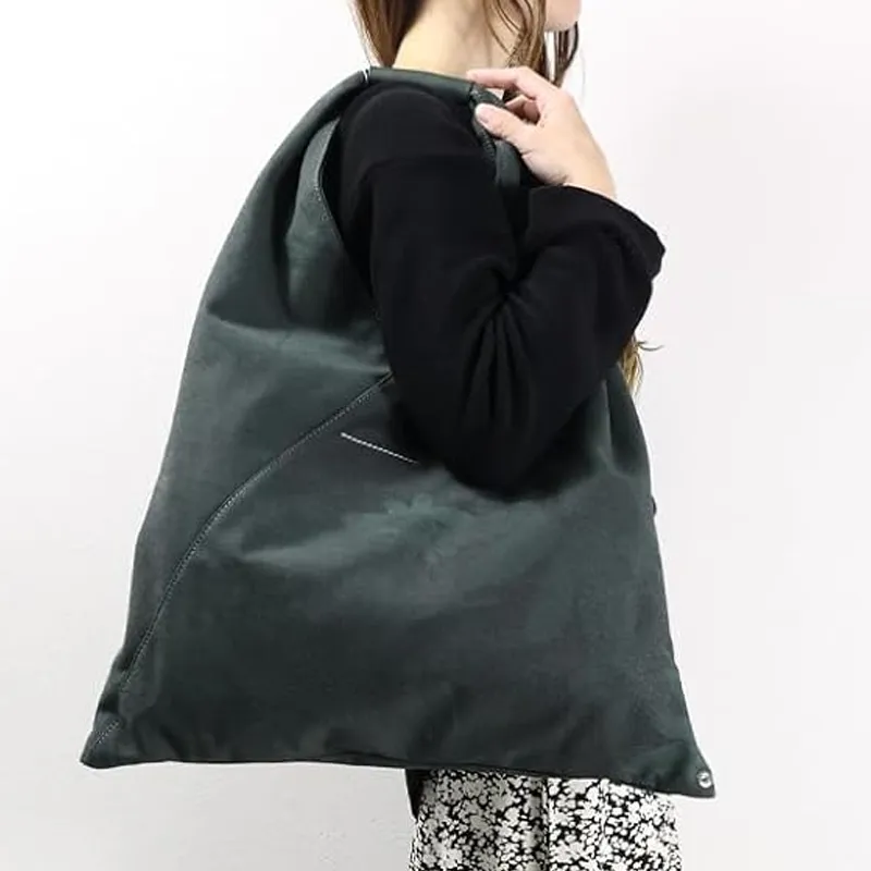 MM6 Maison Margiela Cotton One Shoulder Handbag Women's Khaki/Green-3