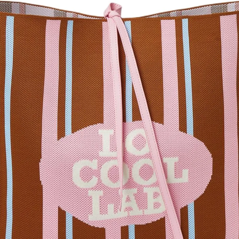 LOCOOLLAB Calfskin Tote Bag Shopping Bag Shoulder Bag Handbag Women's Pink-3