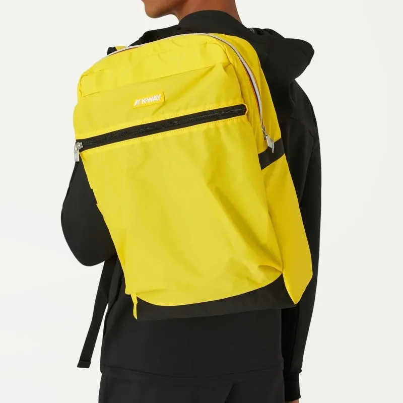 K-WAY Nylon Backpack Unisex Yellow-4