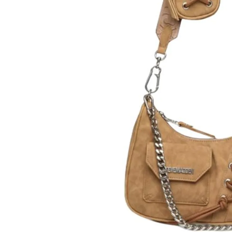 STEVE MADDEN PU Crescent Bag Shoulder Bag Small Size Women's Yellow Brown-5