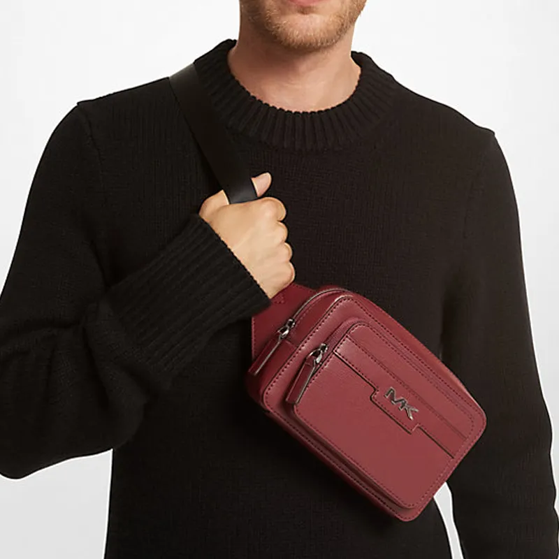 MICHAEL KORS MK Cooper Polyurethane Blend Sling Bag Men's Red-3