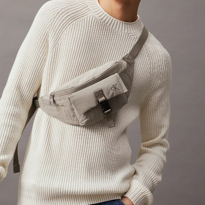 CALVIN KLEIN Recycled Polyester Sling Bag Fanny Pack Men's Dried Sage-4