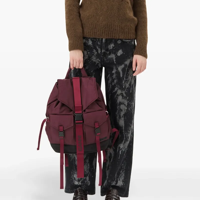 GANNI Buckled Tech Backpack-2
