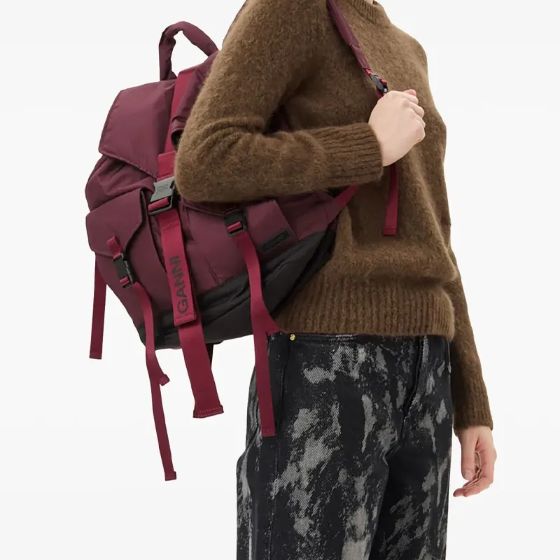 GANNI Buckled Tech Backpack-3