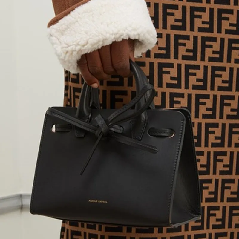 MANSUR GAVRIEL Leather Crossbody One Shoulder Handbags Mini Women's Black Gold-5