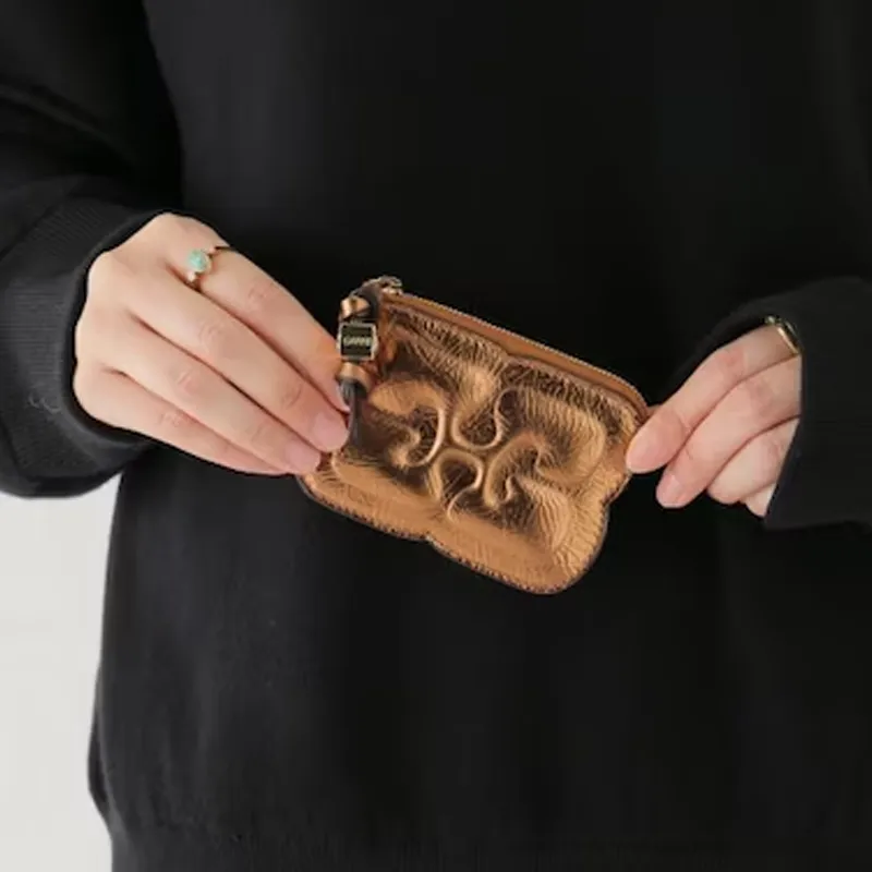 GANNI Bou Metallic-effect Zip-fastening Wallet-5