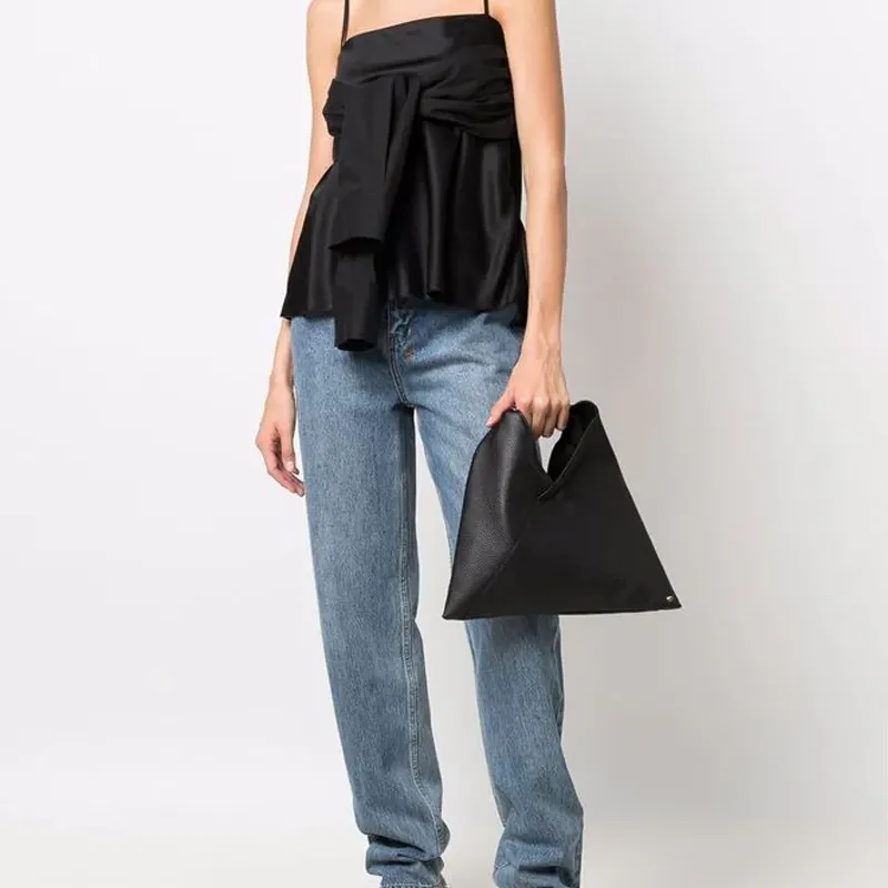MM6 Maison Margiela Calfskin Handbag Women's Black-4