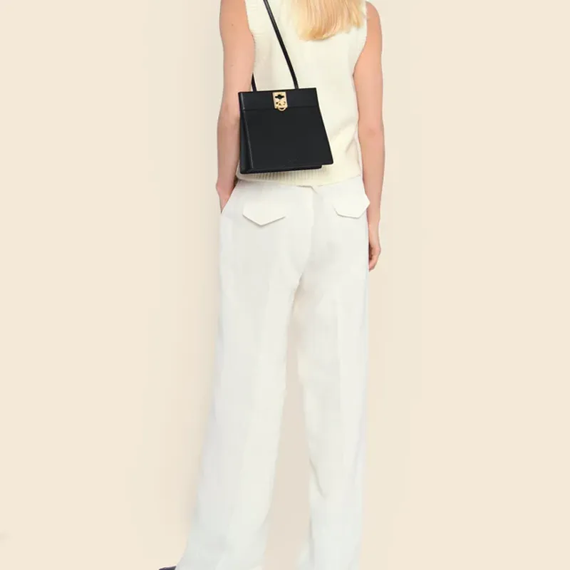 CAFUNE Cow Leather Crossbody Bag Shoulder Bag Women's Black-3