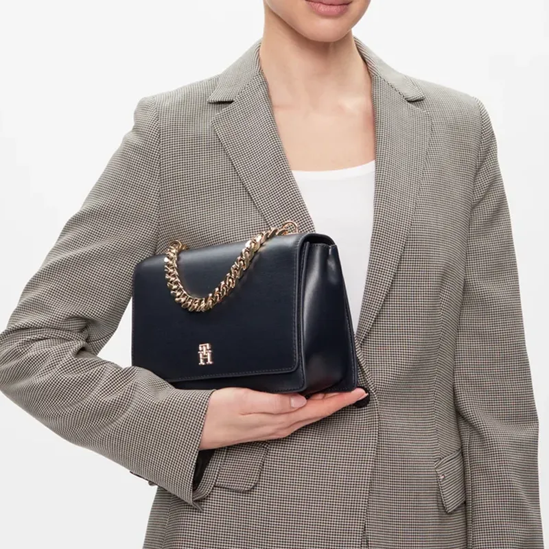 Tommy Hilfiger Artificial Leather Portable Crossbody Bag, Shoulder Bag Regular Women's Space Blue-4