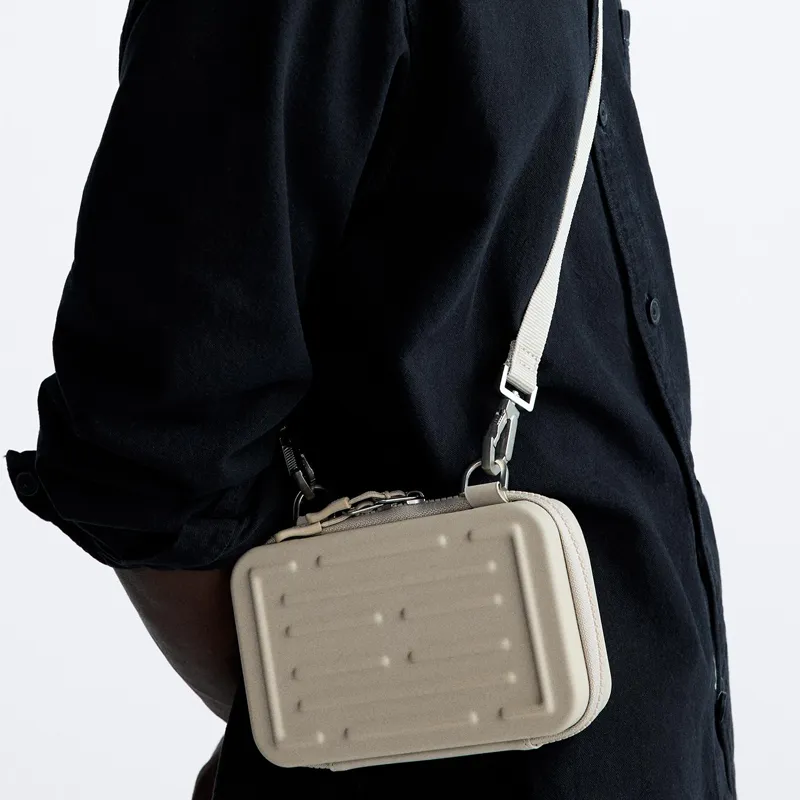 ZARA Plastic Small Square Bag Shoulder Bag Crossbody Bag Men's Pearl Gray-4