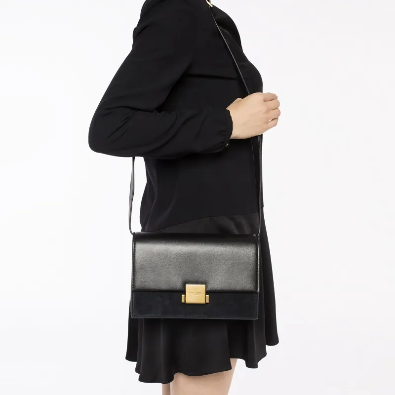 SAINT LAURENT Leather Crossbody Bag With Pouch Women's Black-5