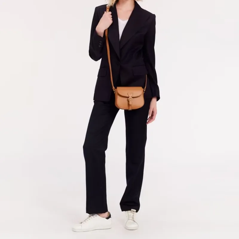 INES DE LA FRESSANGE Cow Leather Crossbody Bag Women's Camel-4