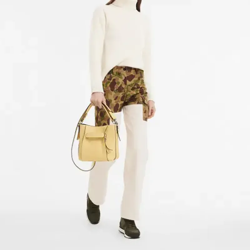 LONGCHAMP 3D Cow Leather Tote Bag Shopping Bag Handbag Crossbody Bag Small Size Women's Butter Yellow-2