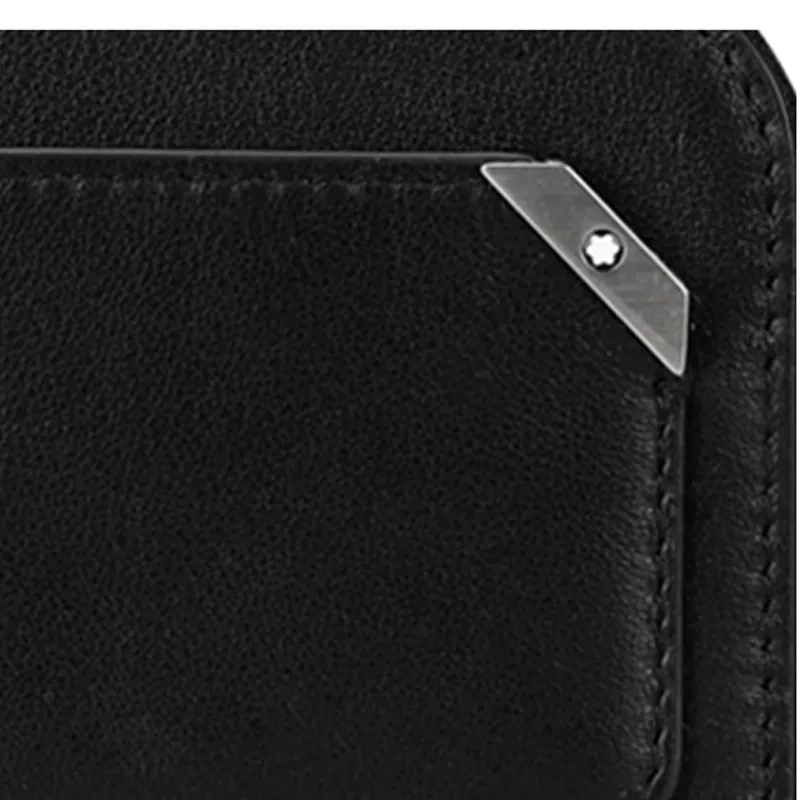 MONTBLANC Meisterstuck Leather Business Card Holder Coin Purse Men's Black-6