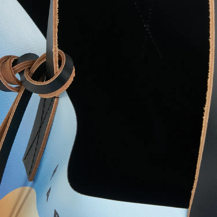 MARNI Tribeca Cow Leather Tote Bag Shopping Bag Shoulder Bag Handbag Men's Blue/Orange-4
