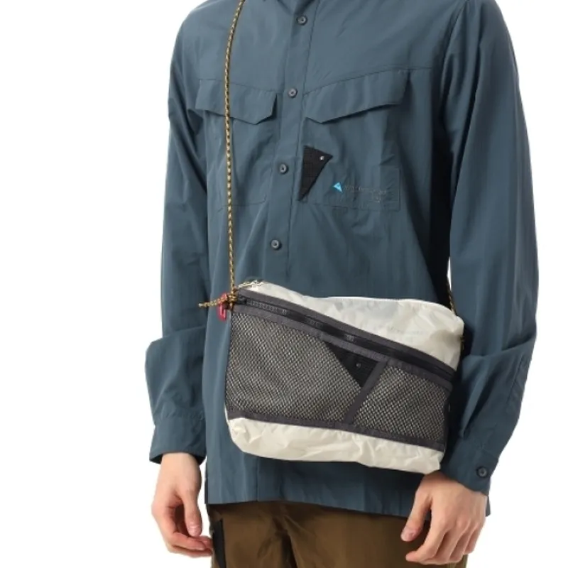 KLATTERMUSEN Polyamide Shoulder Bag, Crossbody Bag Large Size Men's Khaki Gray-5