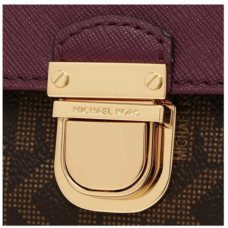 MICHAEL KORS Bridgette PVC Coated Canvas With Leather Wallet Women's Brown-5