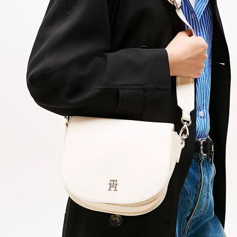 Tommy Hilfiger PU Saddle Bag, Crossbody Bag, Shoulder Bag Women's Sugarcane-4