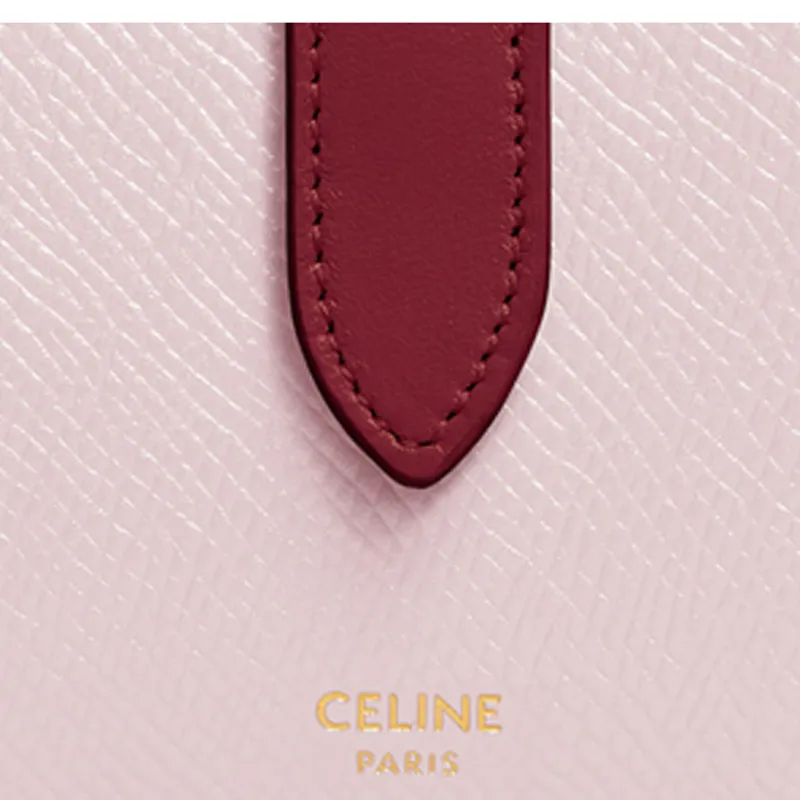 CELINE Grained Calfskin Card Holder, Wallet Small Size Women's Peony Red/Rouge Red-4