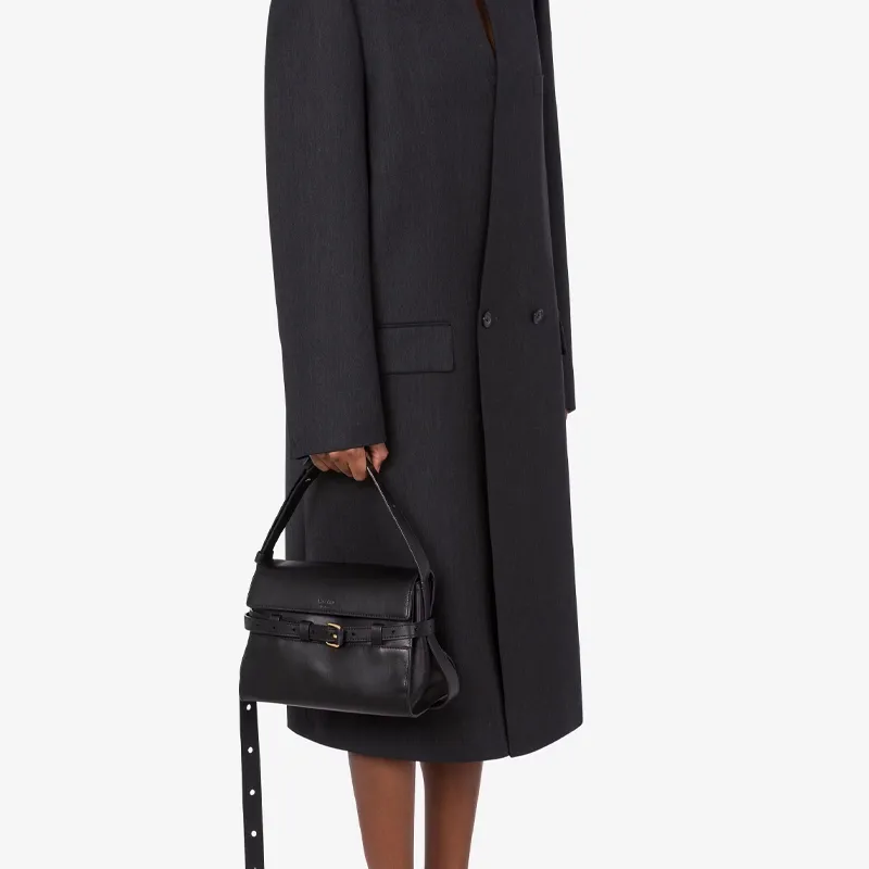 MOSCHINO Sheepskin Crossbody One Shoulder Handbag Extra Large Women's Black-4