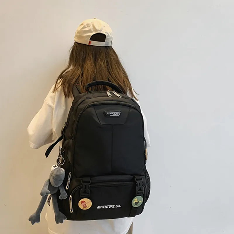 H YXIANG Nylon Backpack Unisex Multicolor-4