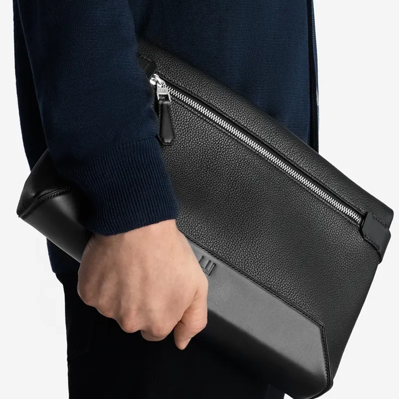 Dunhill Cow Leather Clutch Medium Size Men's Black-3