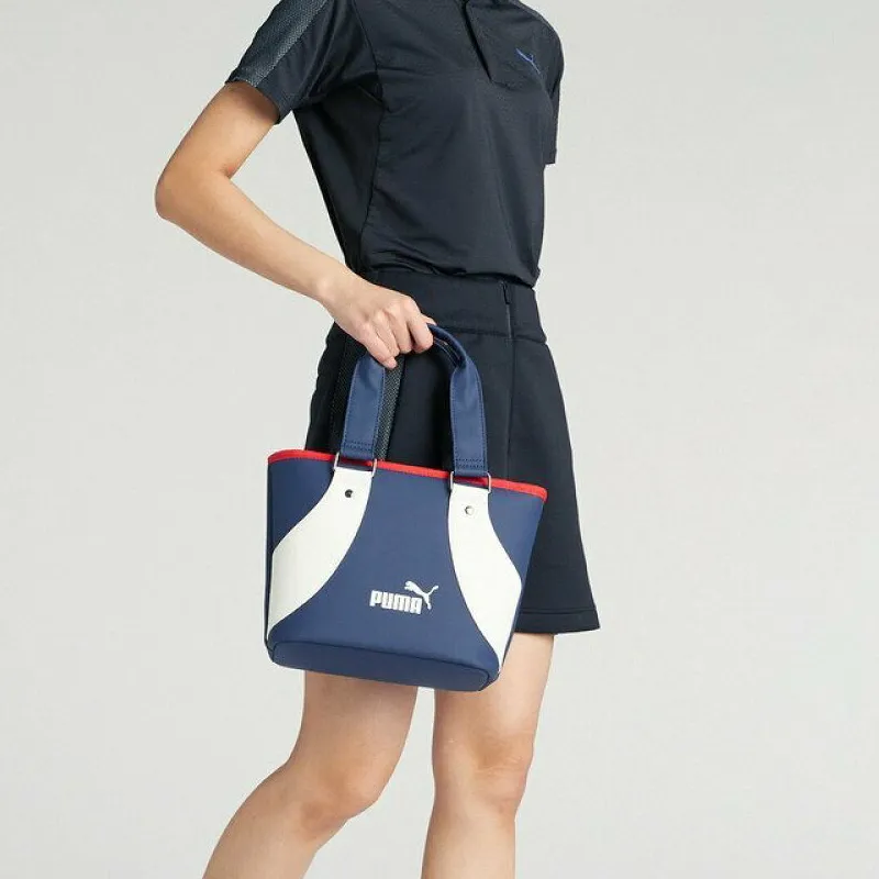 PUMA Synthetic Leather Handbag Unisex Dark Marine Blue & White & Red-3