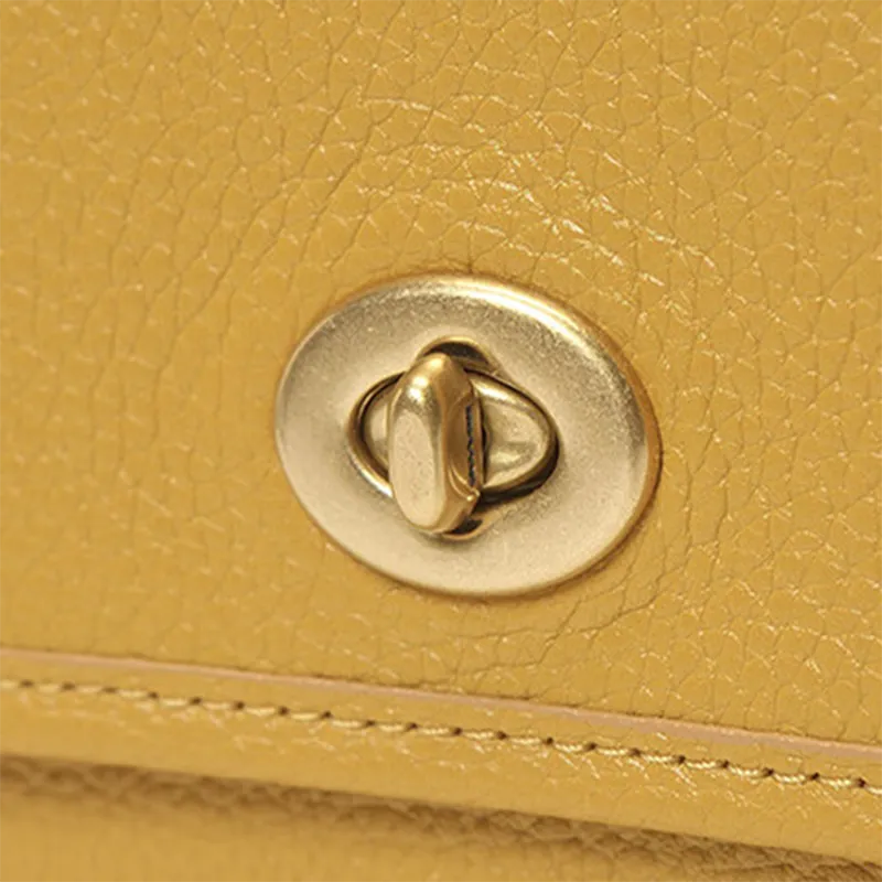 COACH Rambler Cow Leather Shoulder Bag Crossbody Bag Small Size Women's Ginger Yellow-5