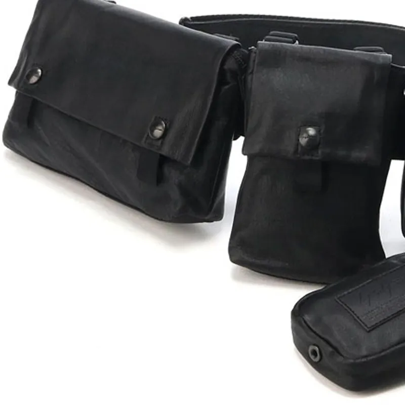 Yohji Yamamoto Leather Fanny Pack Unisex Black-2